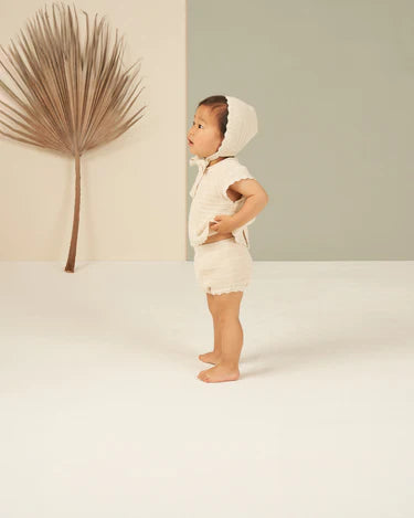 Scallop Knit Baby Set || Natural