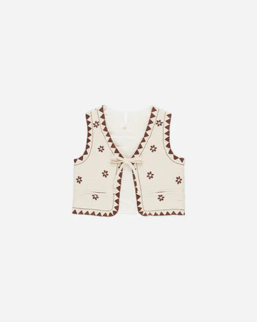 Embroidered Vest || Natural