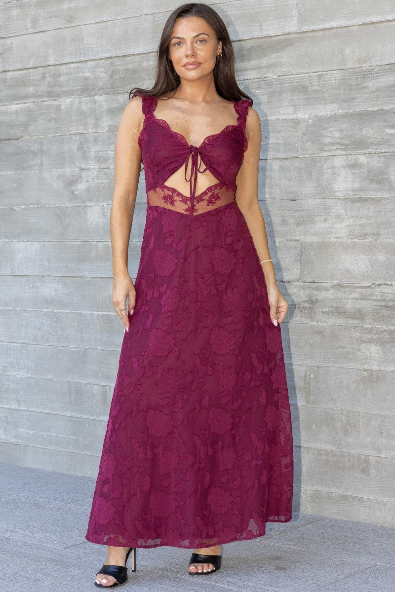 RUMI BURNOUT CHIFFON DRESS