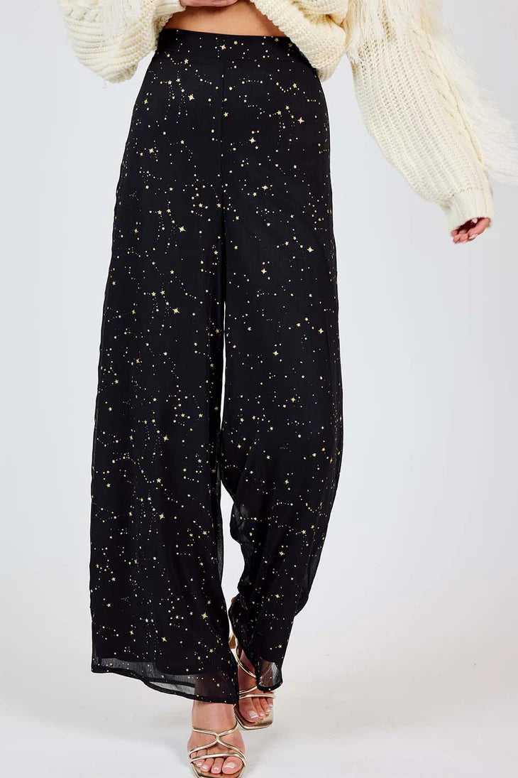 STARRY EYES CHIFFON WIDE LEG PANT