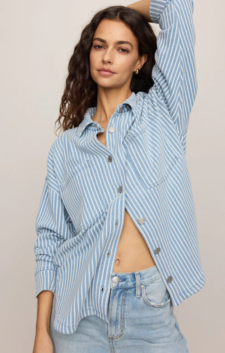 All Day Knit Denim Stripe Jacket