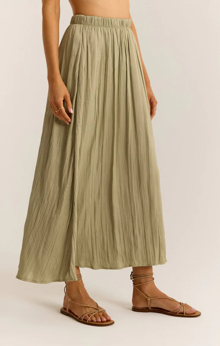 KAHLEESE LUXE SHEEN MIDI SKIRT