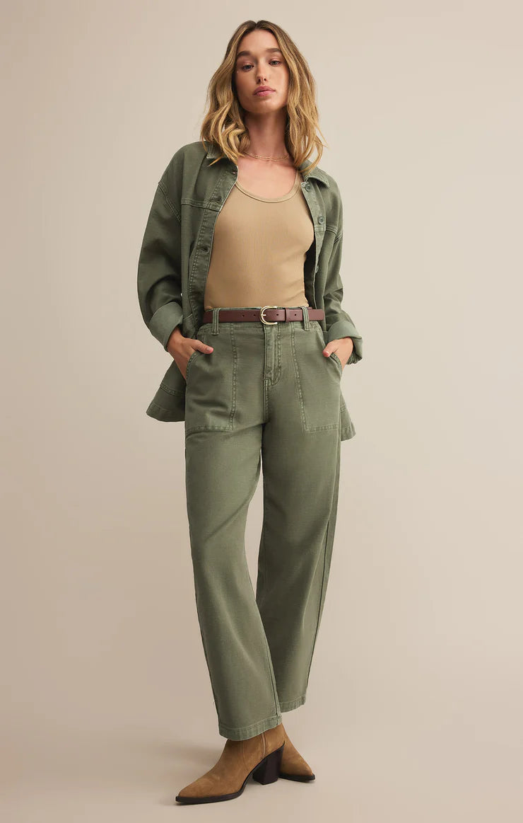 OLIVE TWILL PANTS