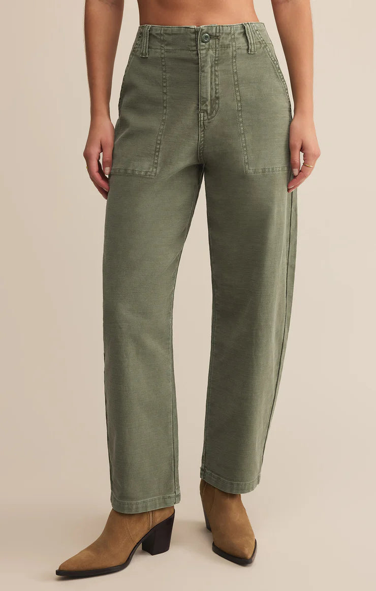 OLIVE TWILL PANTS