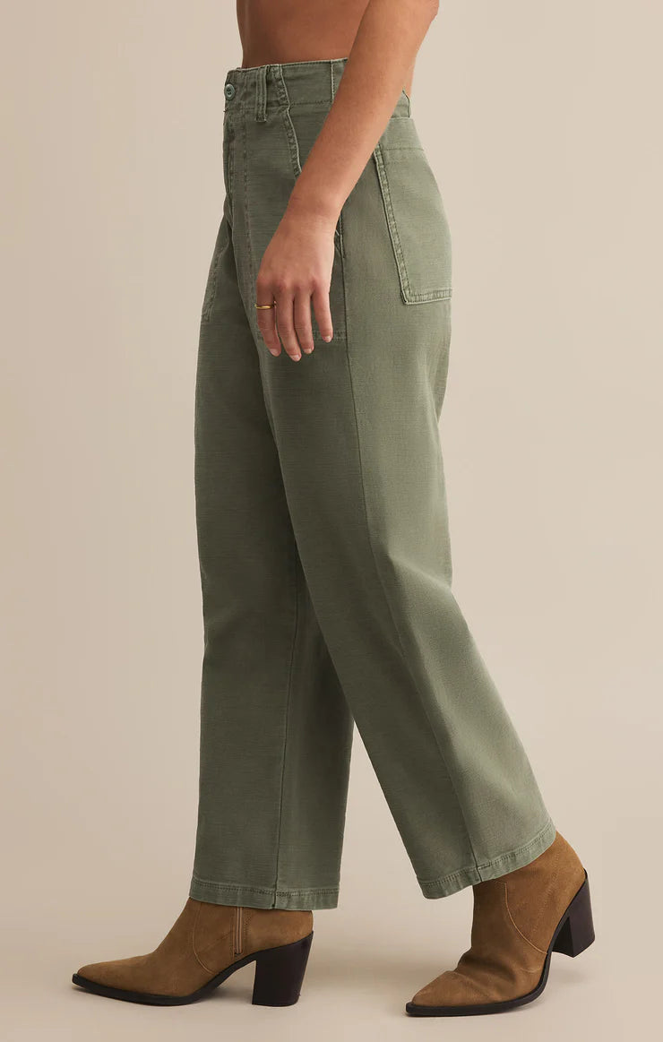 OLIVE TWILL PANTS