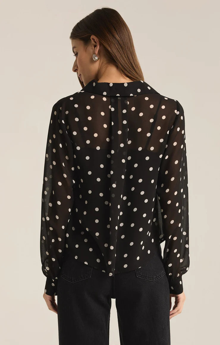 VIVIENNE POLKA DOT CREPE TOP