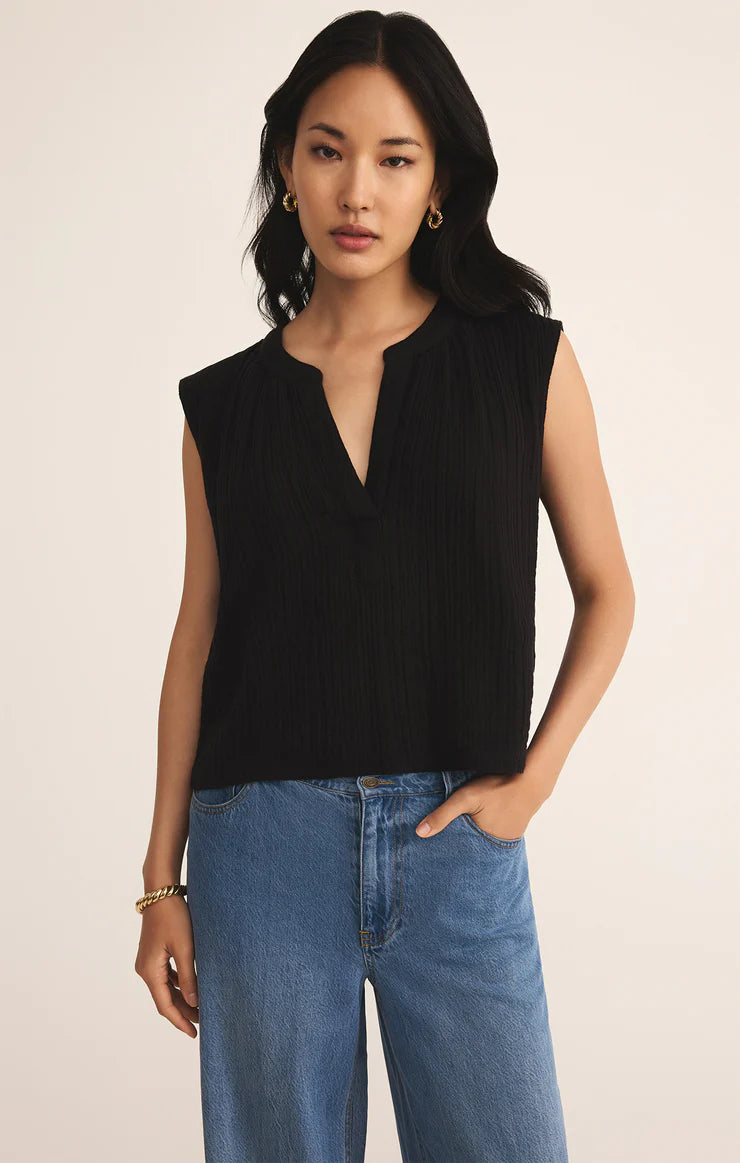 Cliffside V-Neck Airy Gauze Top