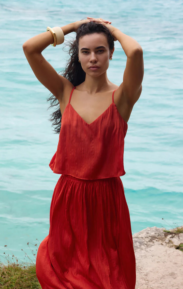 FIORE LUXE SHEEN CROPPED TANK