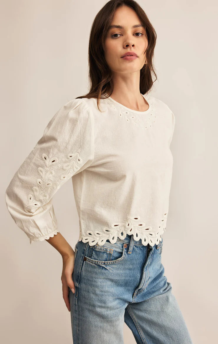 Ambroise Embroidered Linen Top