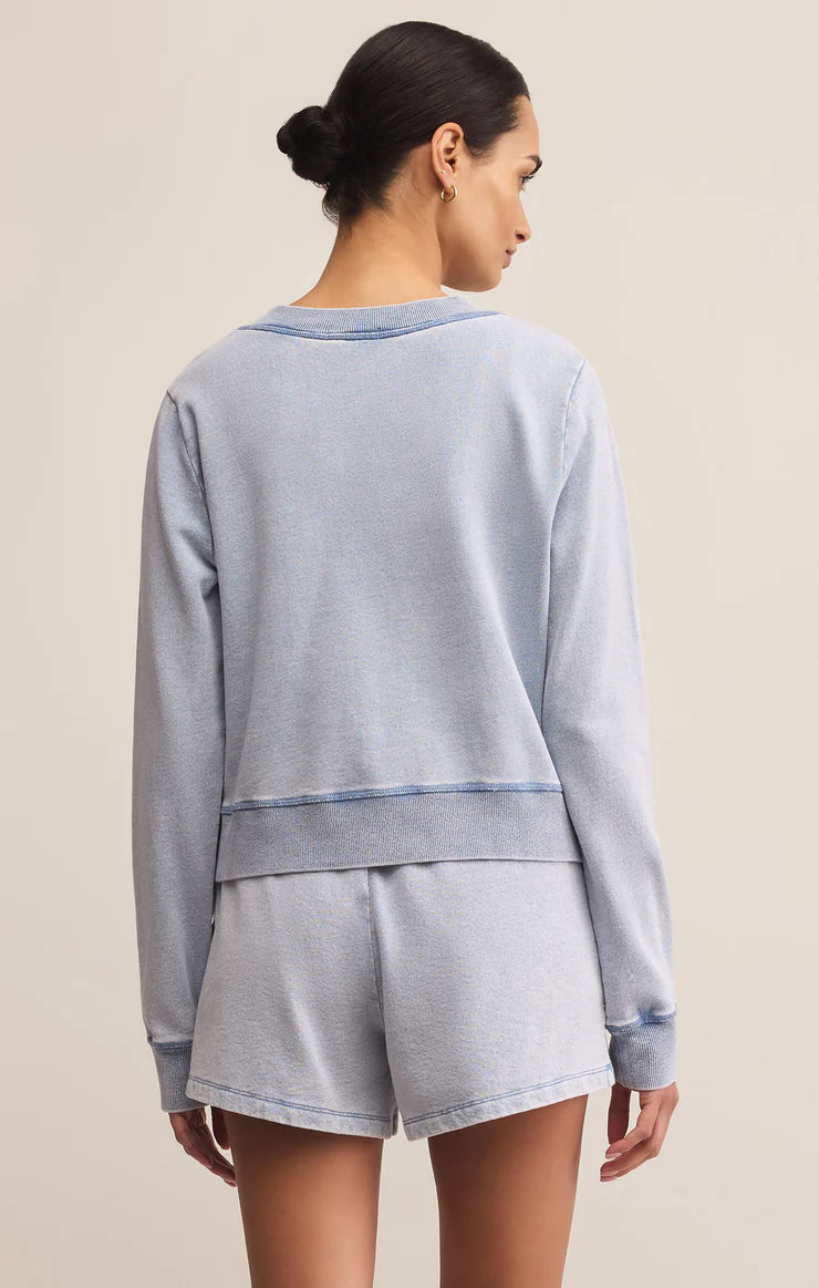 Daily Knit Denim Cardigan Washed Indigo
