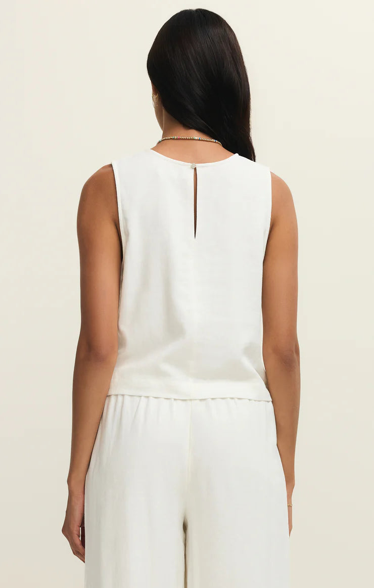 Sloane Linen Cropped Tank