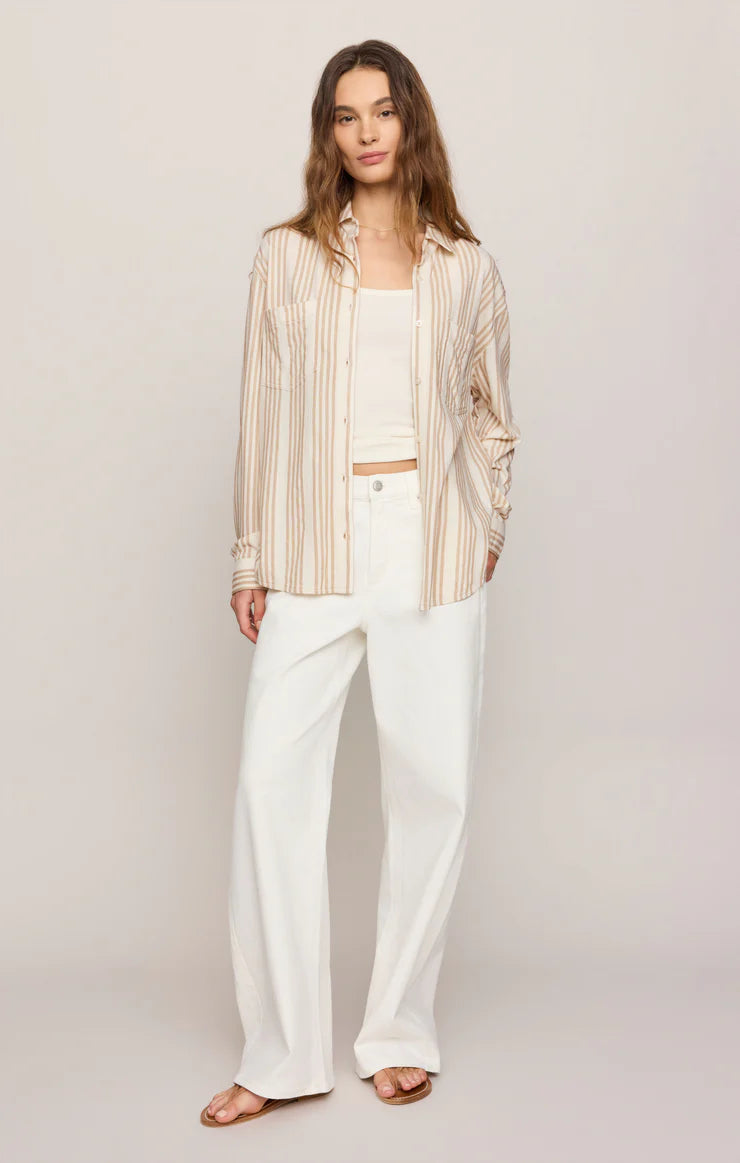 Reese Button Up Stripe Top
