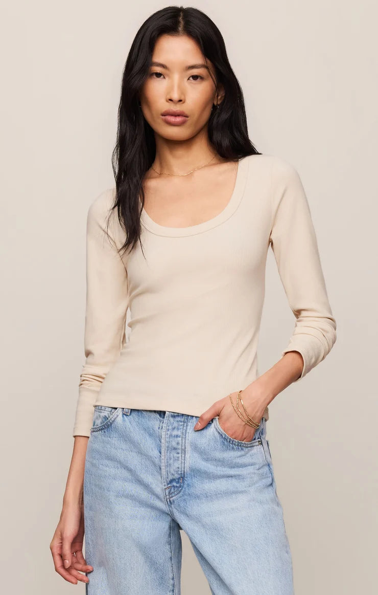 Greyson Scoop LS Tee Chalk