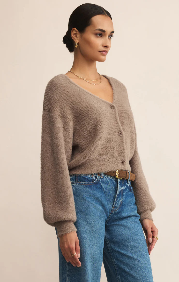 Sadira Fluffy Cardigan Moonlight