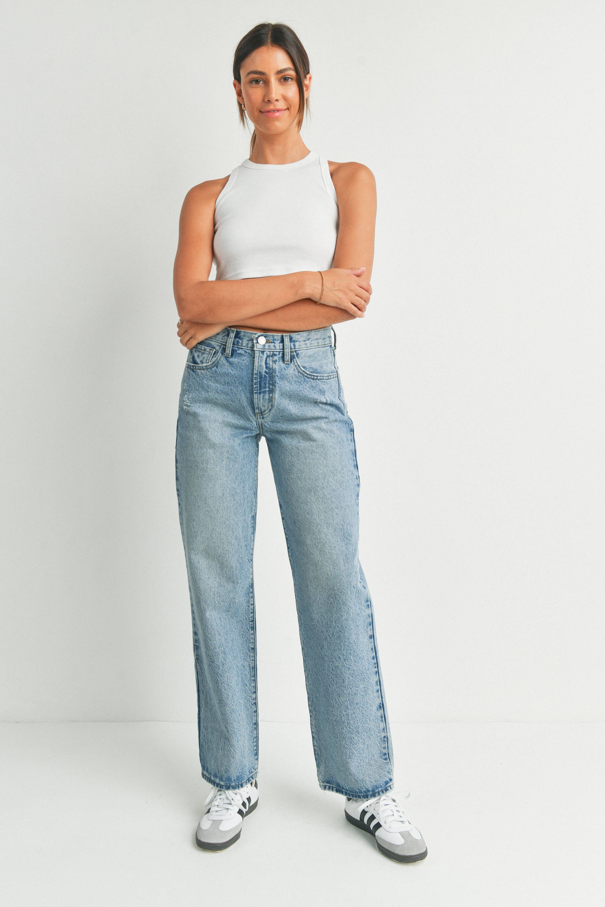 JUST BLACK DENIM MED - Relaxed Straight