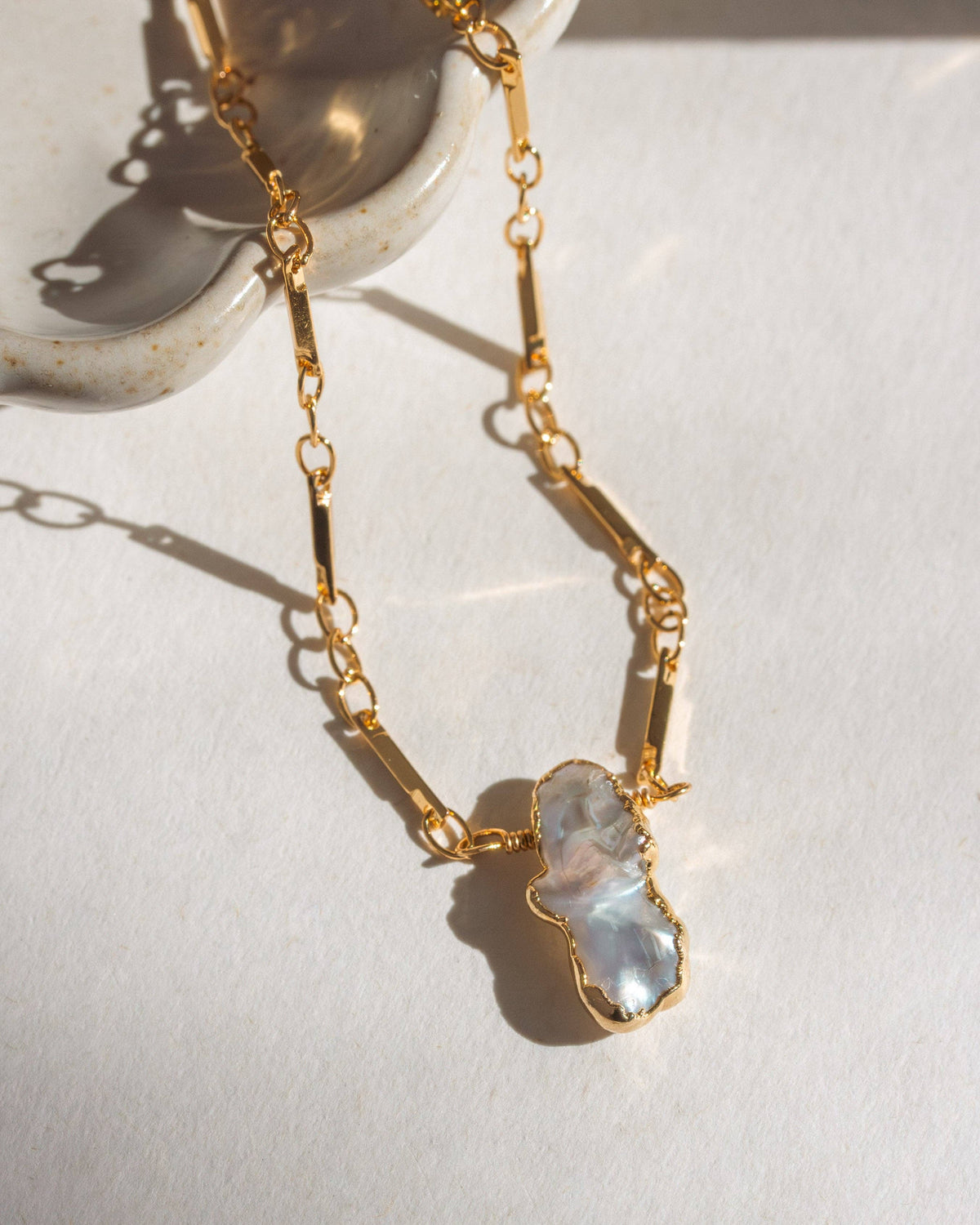 Luna Norte - Tidal Edge Keshi Pearl Necklace