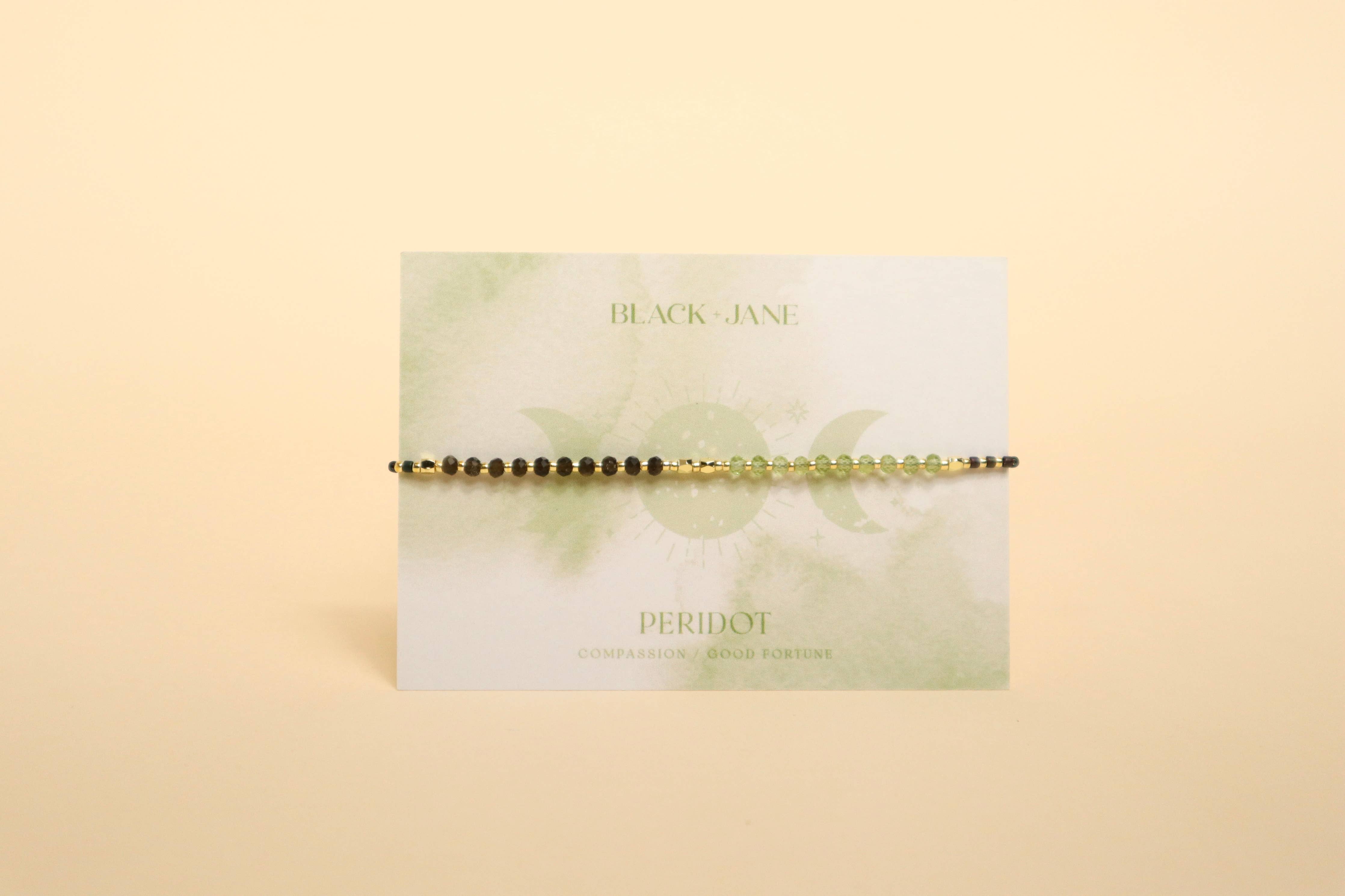 Black and Jane - Good Vibes Gemstone Crystal Chakra Adjustable Bracelets
