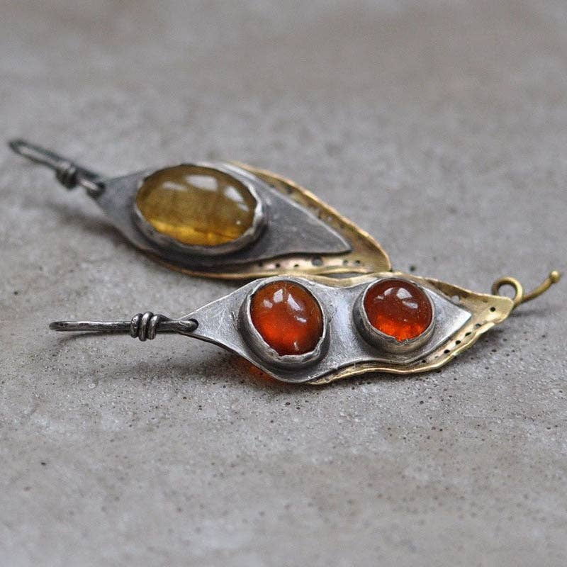 Dipped Shop - Retro Geometric Sparkling Cubic Zirconia Drop Earrings