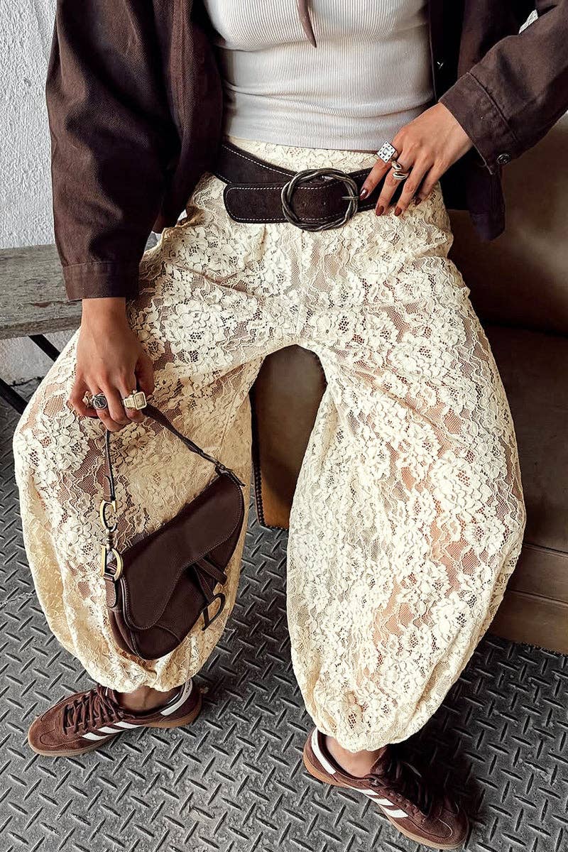 Soli Echo - Elegant Lace Casual Pants