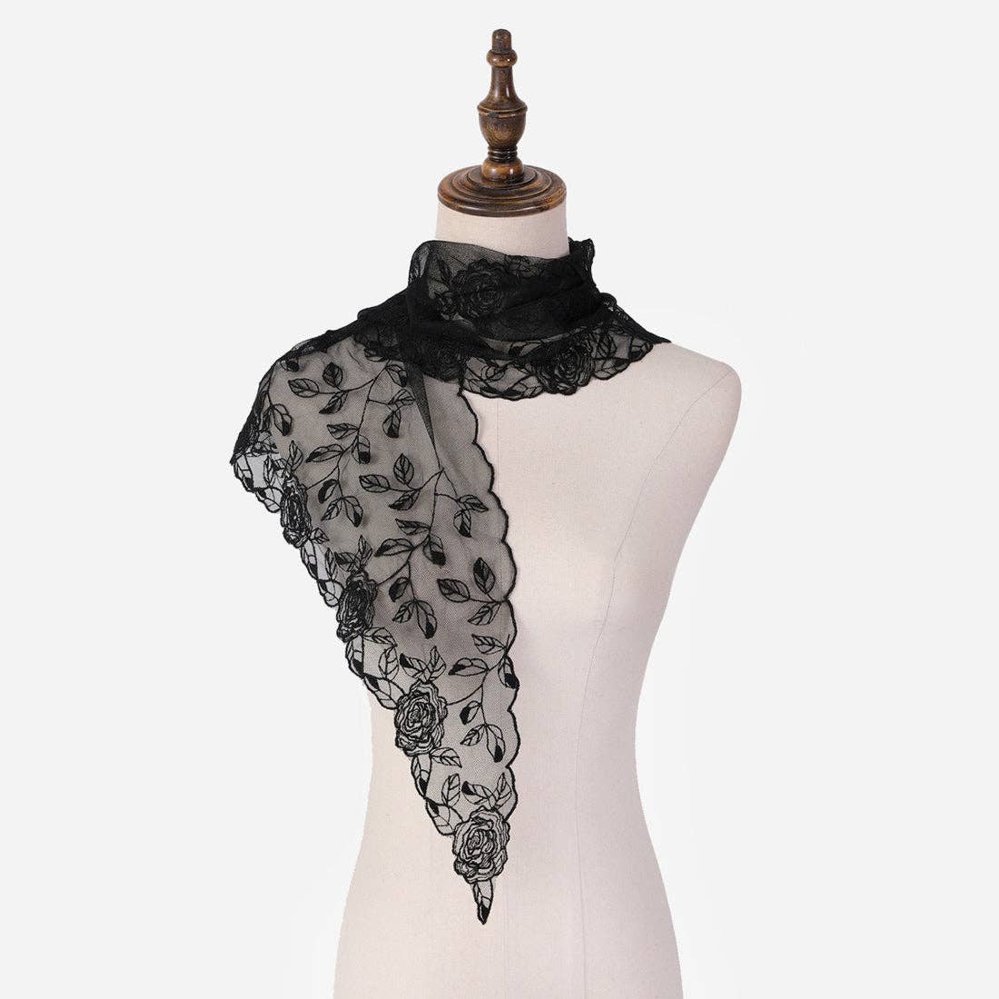 Funkyrel® Atzbranding Limited - Scarvii - Romantic Rose Mesh Triangle Scarf