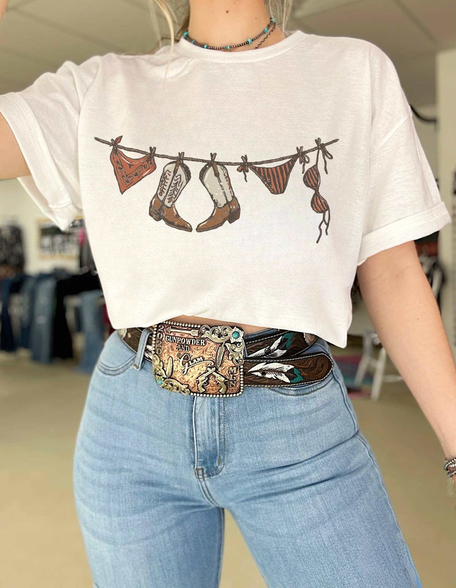 Gunpowder and Glam Boutique - Cowgirl Summer Tee or Crewneck