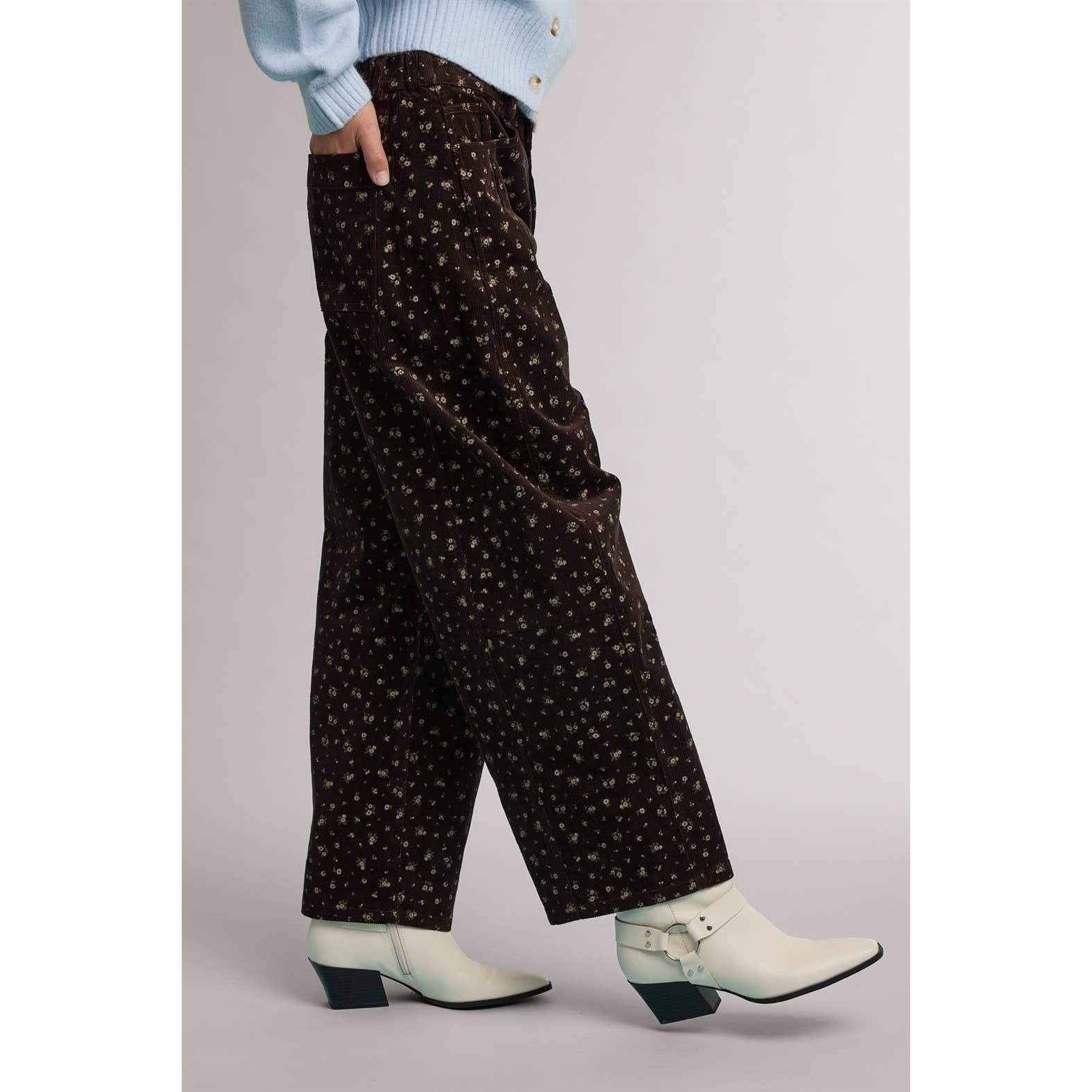 Wishlist Apparel - FLORAL PRINT BARREL LEG PANTS / WL26-12912