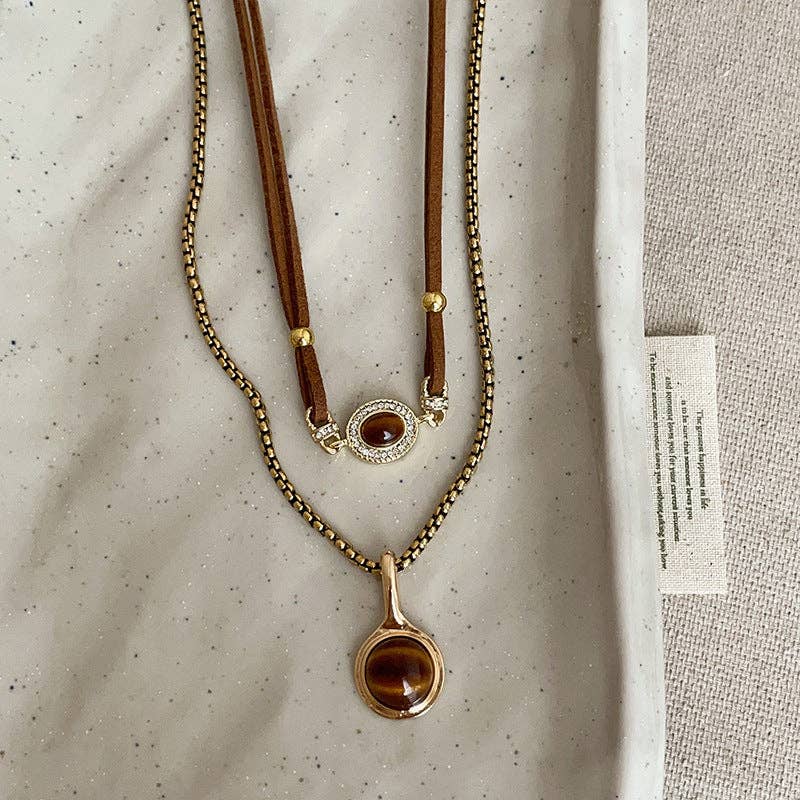 Dipped Shop - Vintage Sunflower Pendant Beaded Chain Necklace MK2ZCEP6W6JNC115