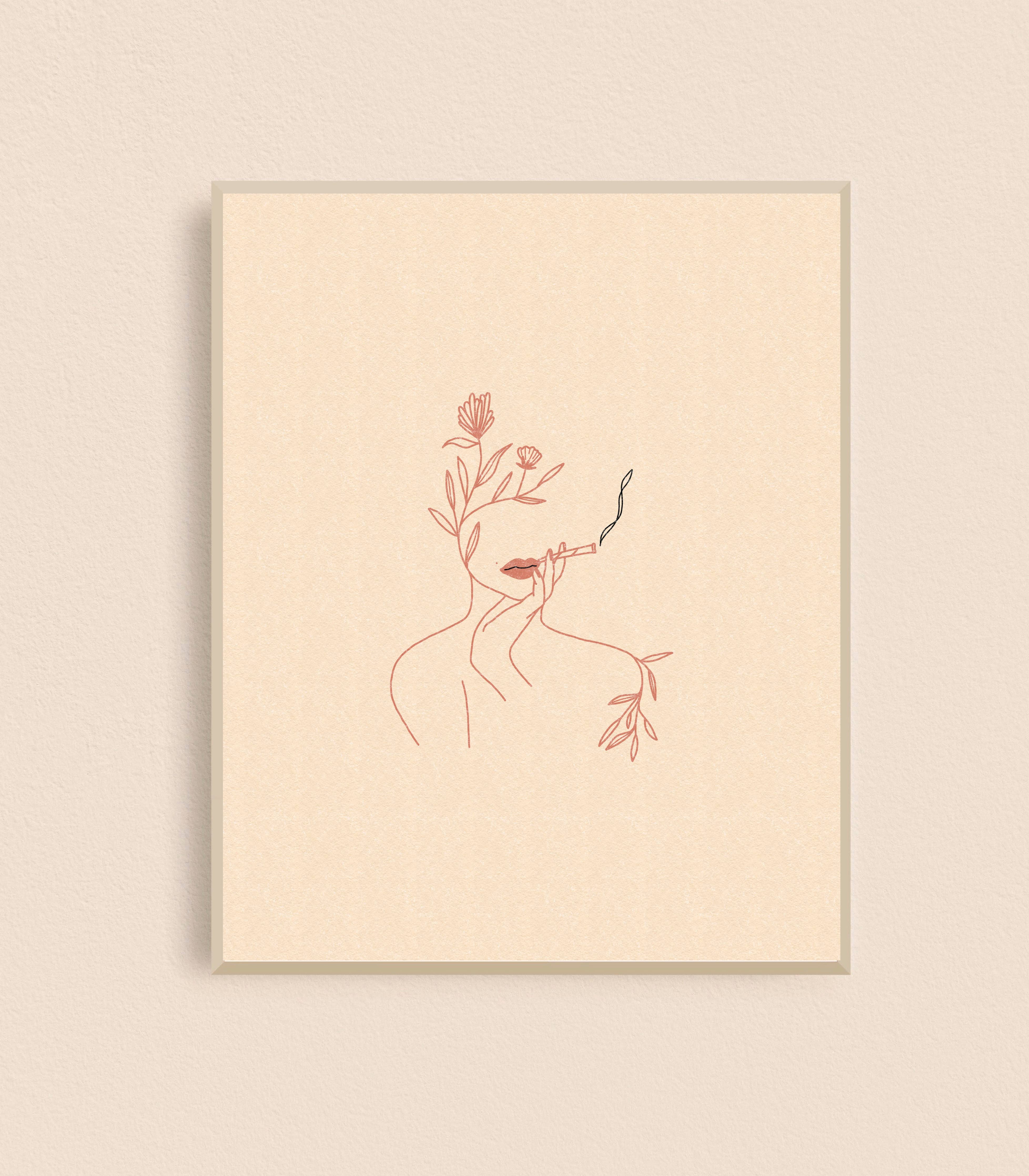 Black Lab Studio - Floral Joint Lady Art Print