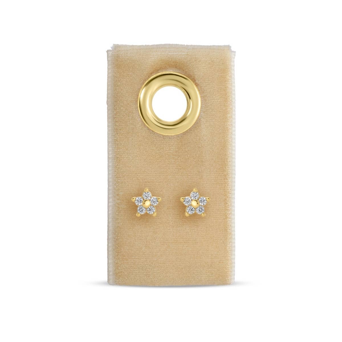 Splendid Iris - Delicate Flower Studs on Velvet Tag