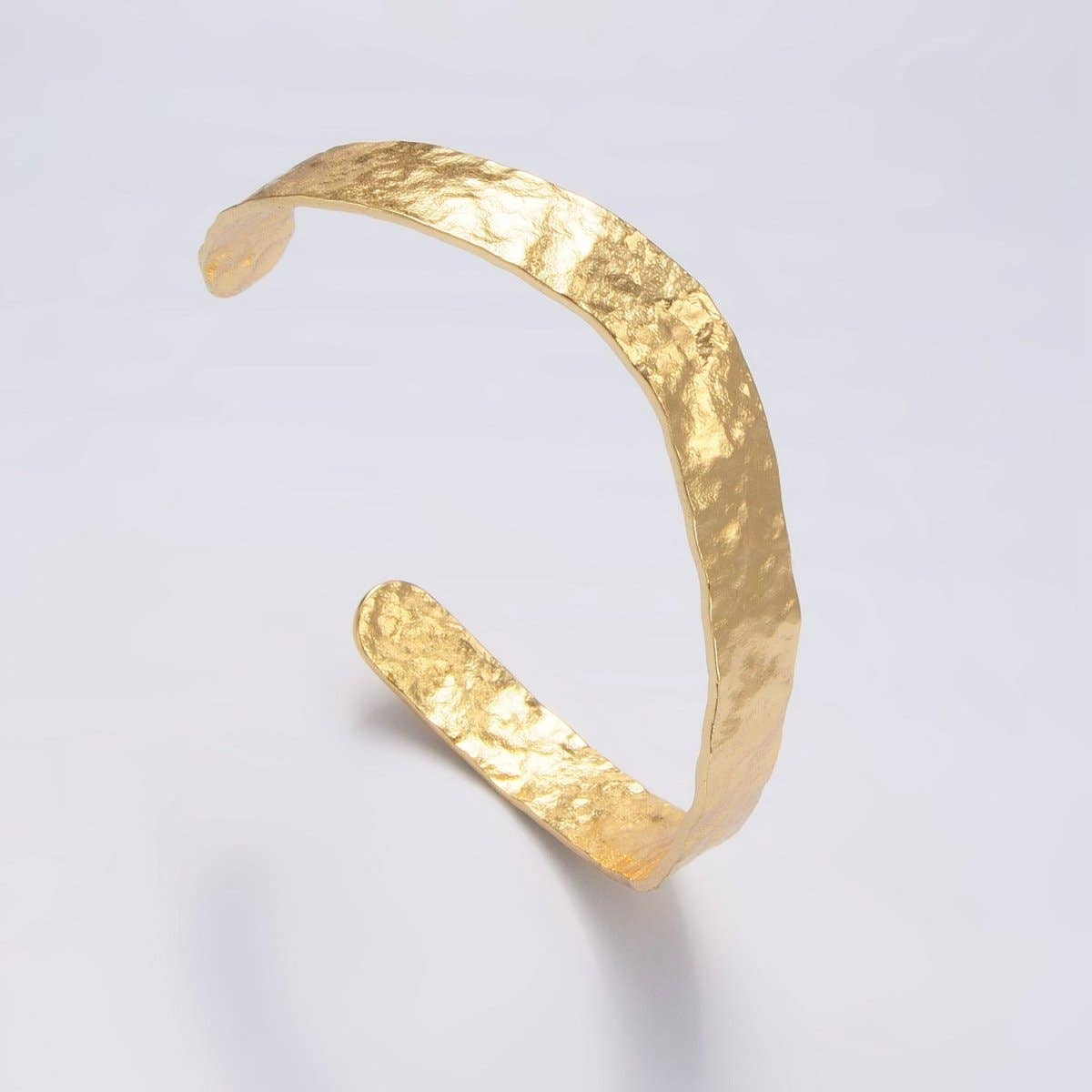 Aim Eternal - 24K Gold Filled Hammered Band Cuff Bracelet | WA-2655