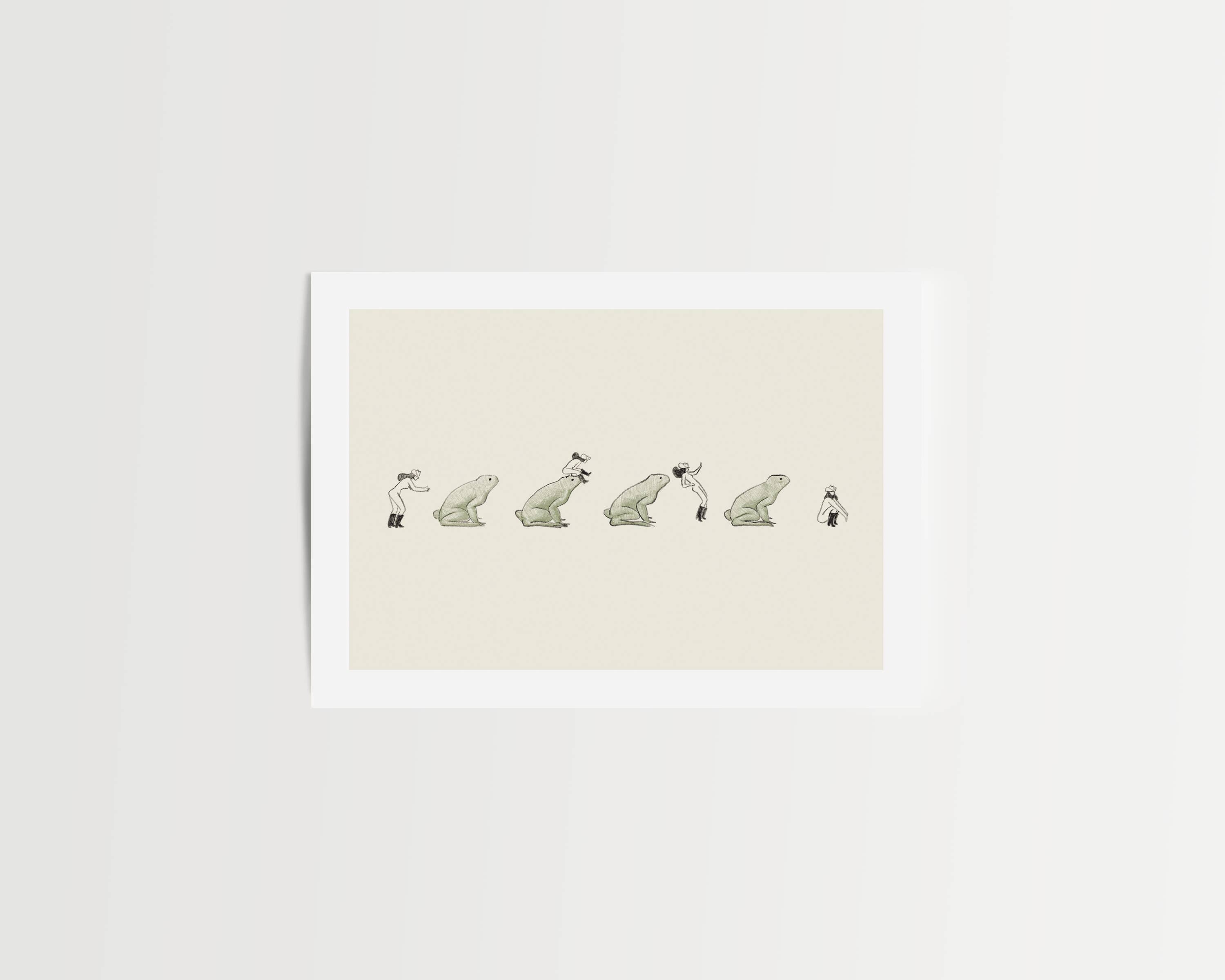 Tumbleweed Design Studio - Leap Frog – Vintage Cowgirl & Nature Giclée Art Print