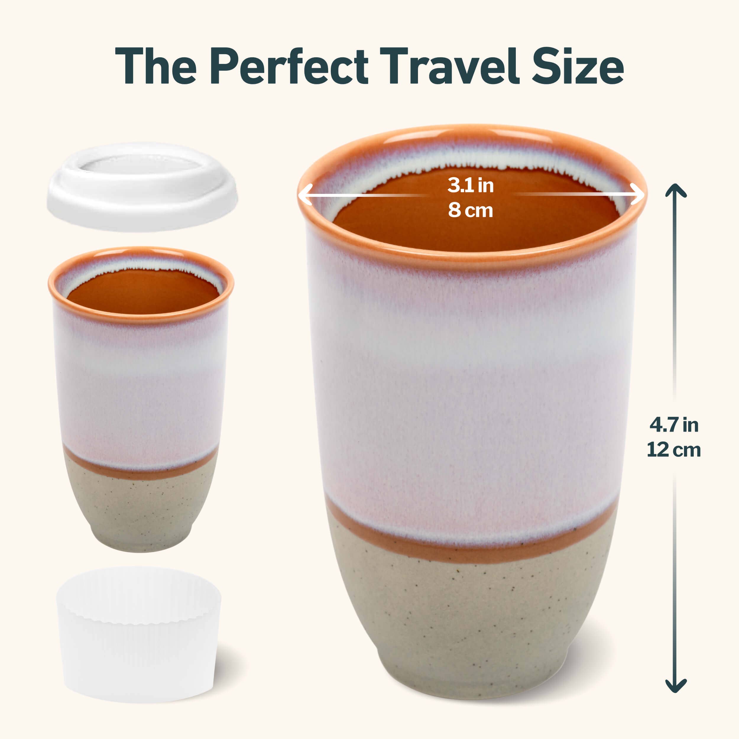 Nova Ceramics Travel Mugs - Horizon Ceramic Travel Mug – 12oz with Lid & Sleeve