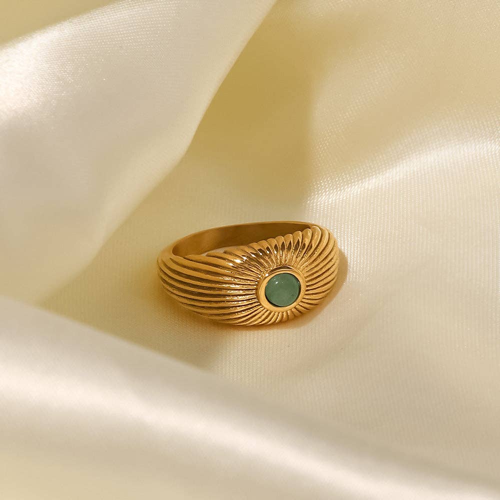 Dipped Shop - Punk Green Gemstone Ring