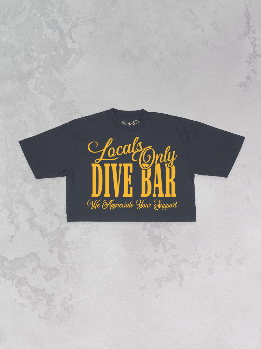 The Clandestine Underground - Locals Only Dive Bar, Western Cropped TShirt