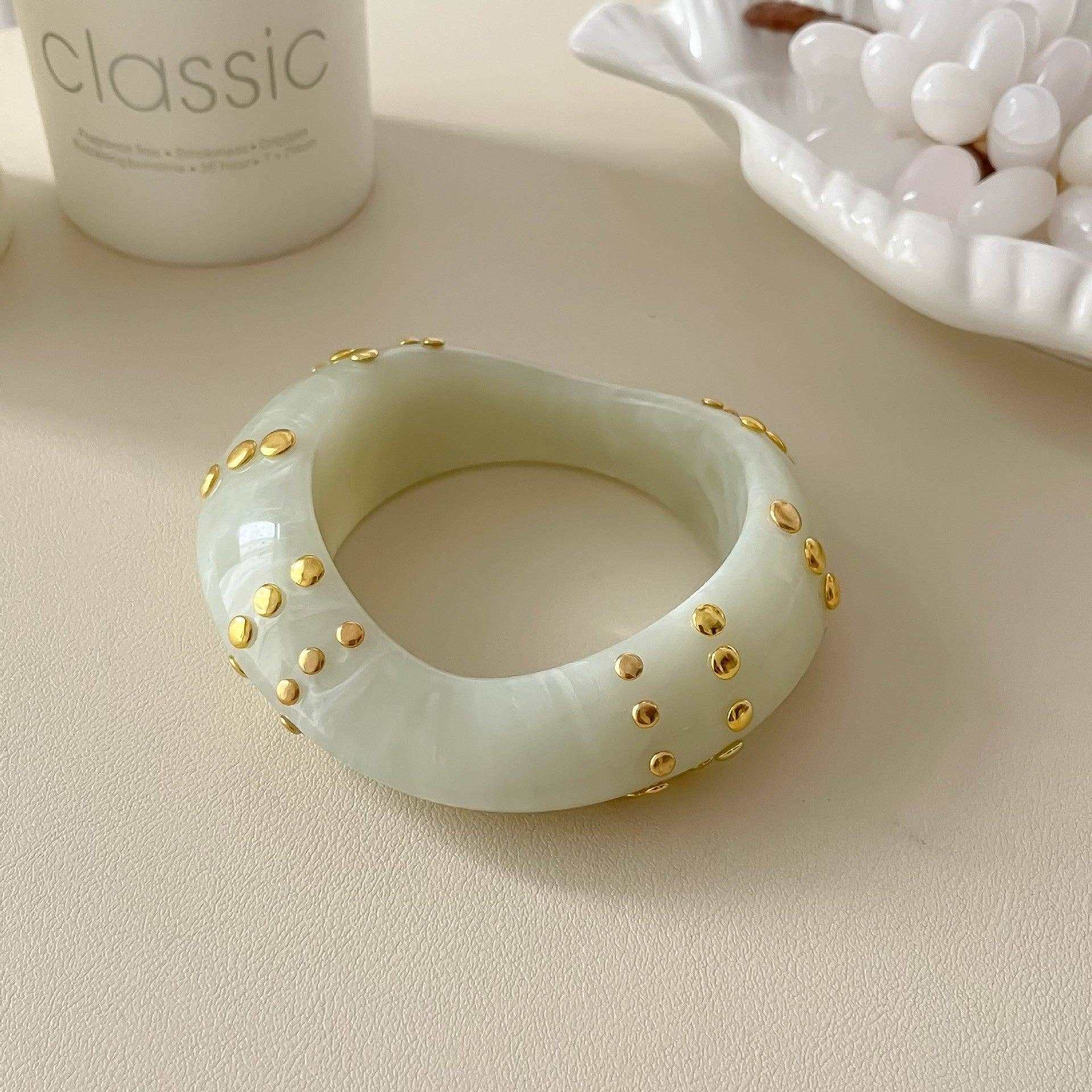 Dipped Shop - Chunky Irregular Studded Punk Resin Geometric Bracelet MK2PPPO6W6JBR119