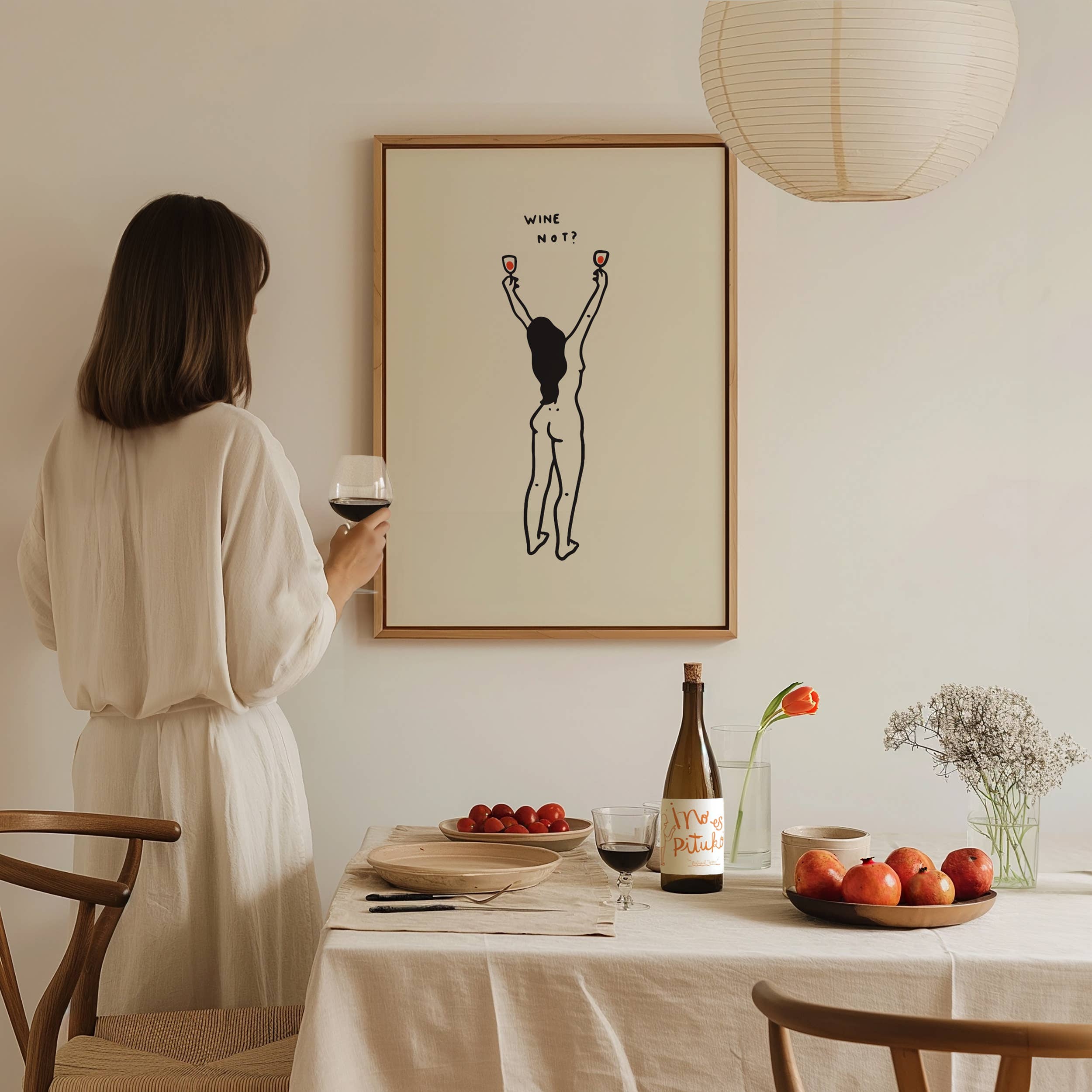 Tumbleweed Design Studio - Wine Not? Wine Lover Minimal Art Print