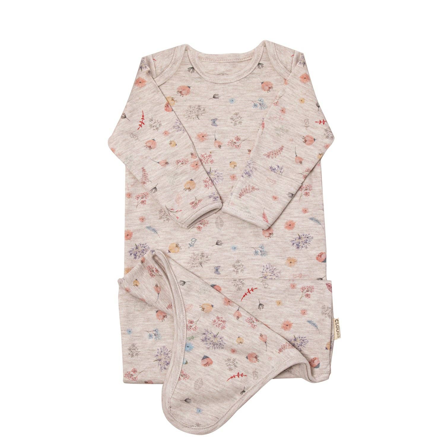 Sleep Gown - Nature Themed Beige: One Size (0-12 Months)