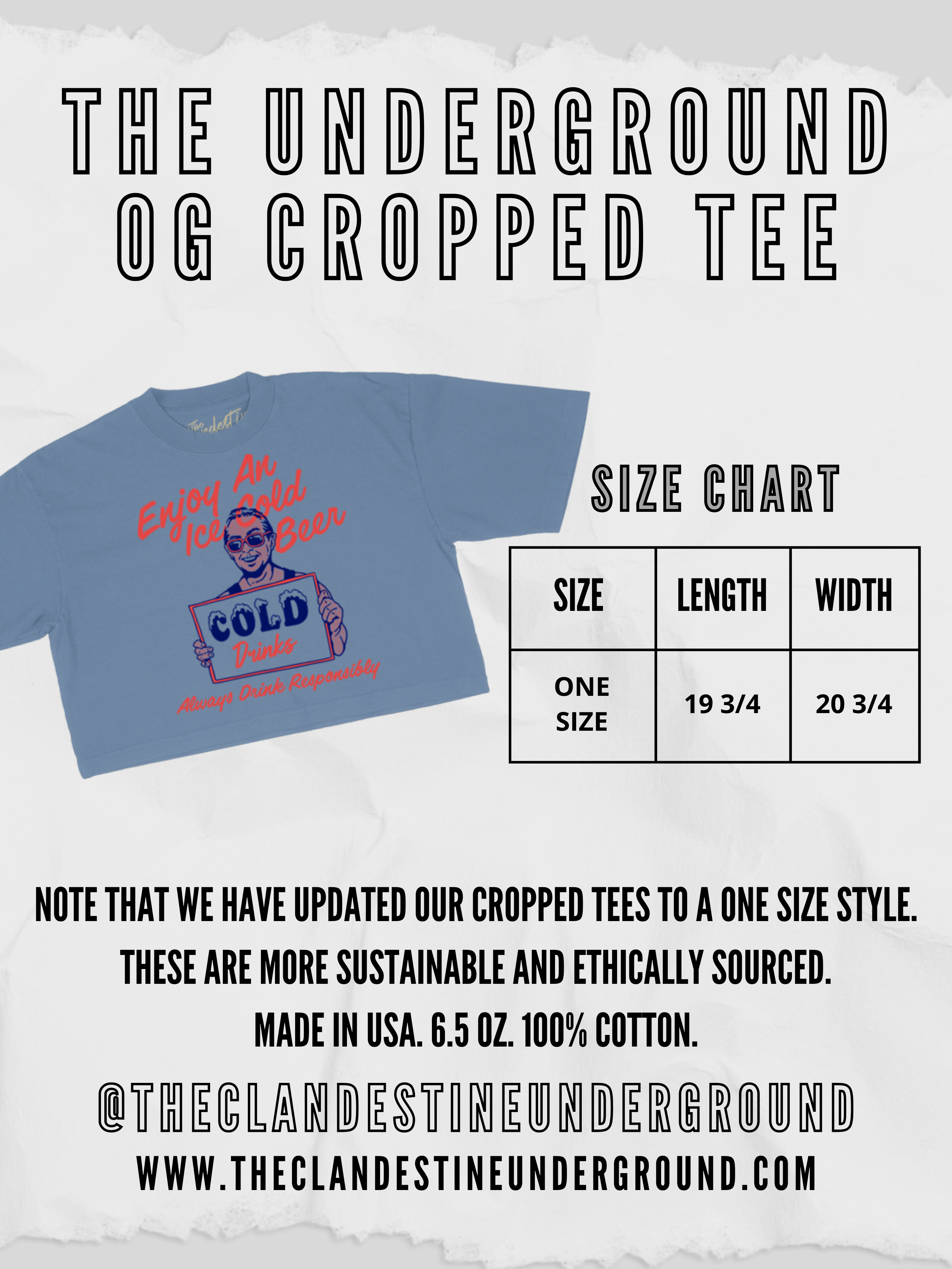 The Clandestine Underground - Locals Only Dive Bar, Western Cropped TShirt