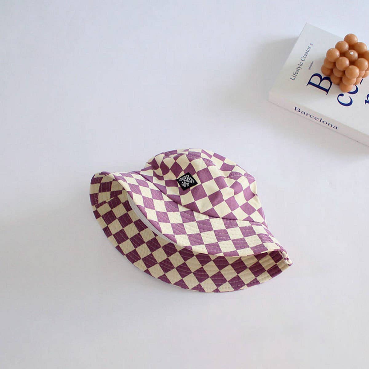 STYLISH CHILDREN'S TRAVEL CHECKERBOARD BUCKET HAT