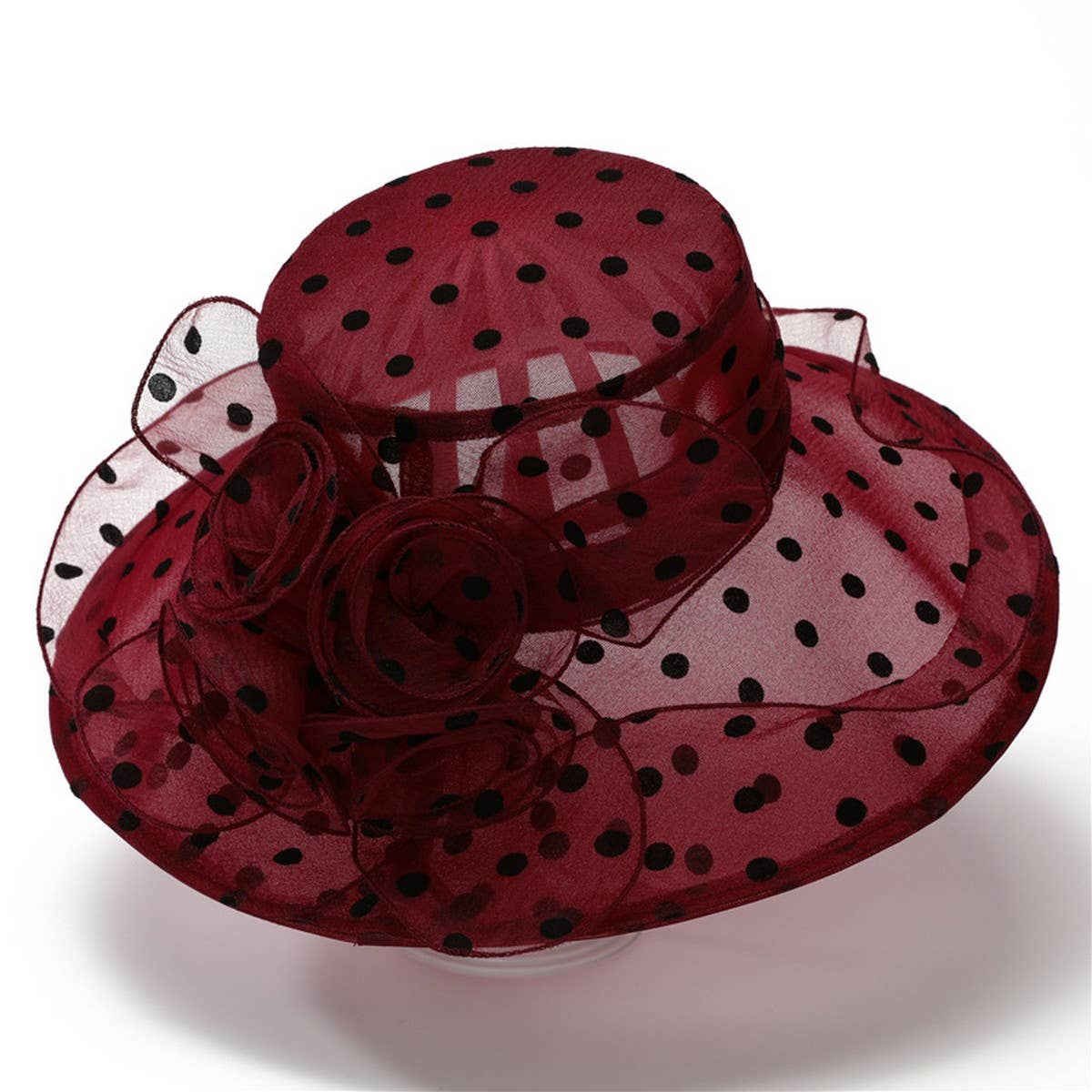 FOLDABLE LARGE BRIM FLOWER SUN HAT_