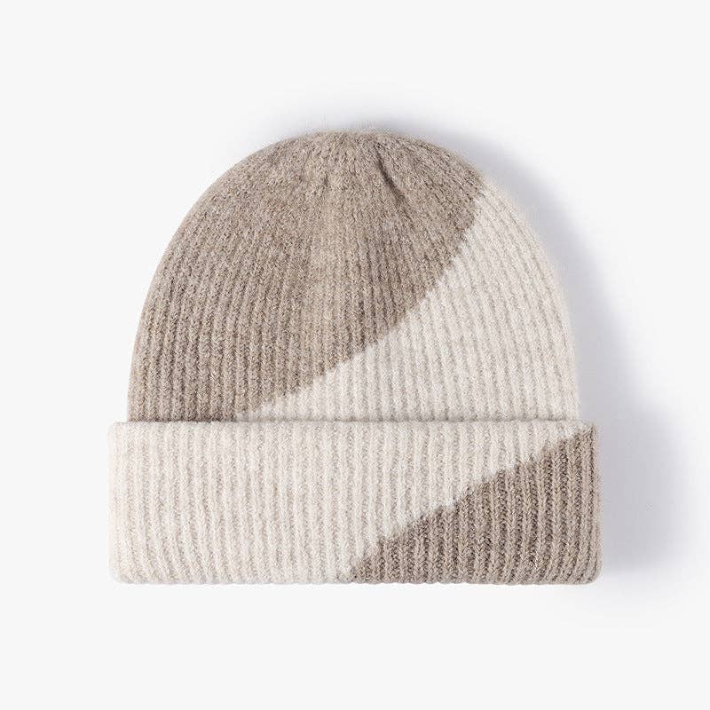 Dipped Shop - Simple Contrast Color Warm Knit Beanie DPKB3020
