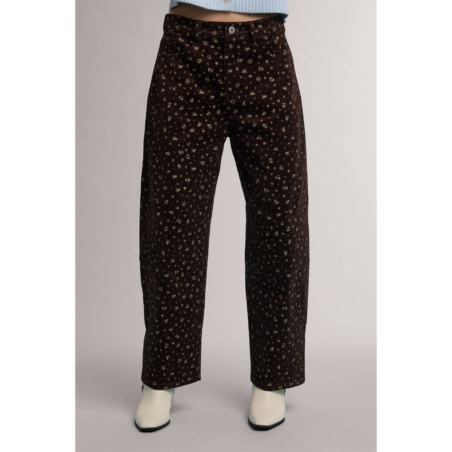 Wishlist Apparel - FLORAL PRINT BARREL LEG PANTS / WL26-12912