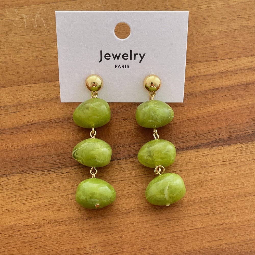 Dipped Shop - Trendy Irregular Oval Resin Geometric Dangle Earrings MK2ZCAS6W6JER205