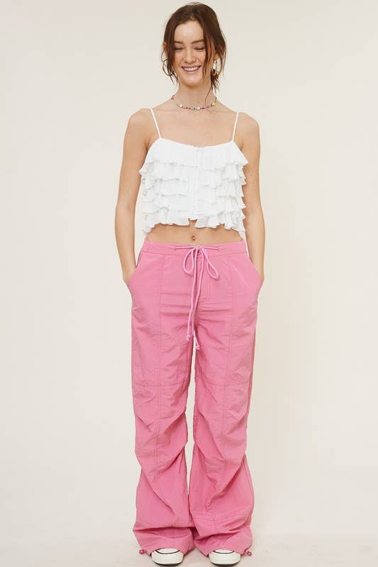 Mimosa - Tiered Ruffle Crop Tank Cami Top