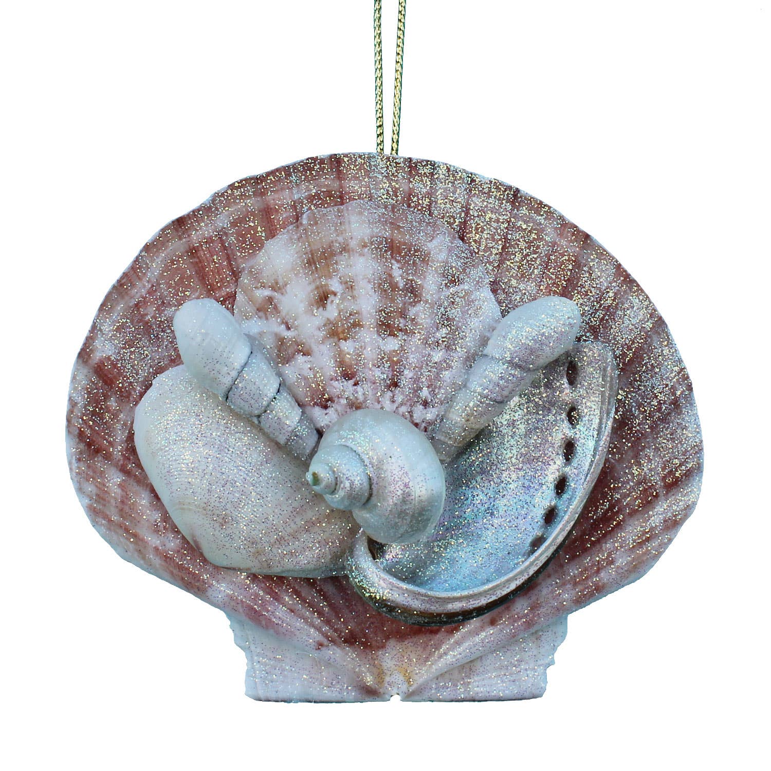 San Diego  Irish Flat Seashell Collage Ornament