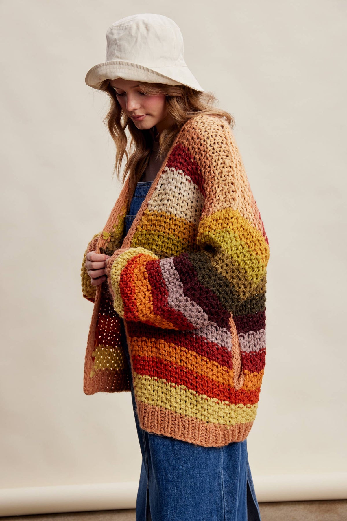 Listicle - Rainbow Hand-Crochet Open Cardigan LSW0620