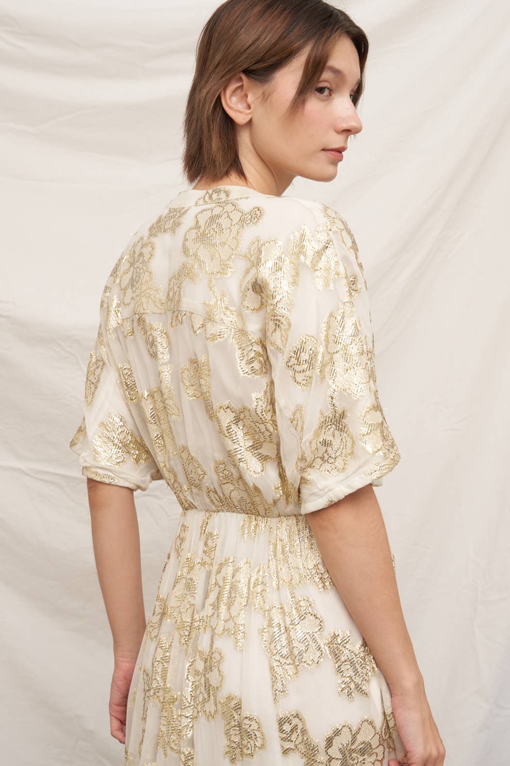 En Crème - V-Neck Kimono Sleeve Maxi Dress