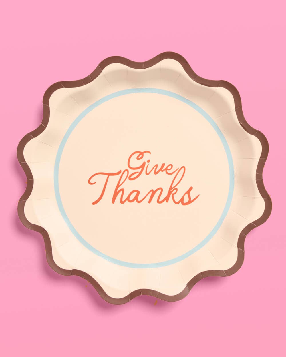 xo, Fetti - Thanksgiving Paper Plates - 12 pcs | 2 designs, gingham, 9"