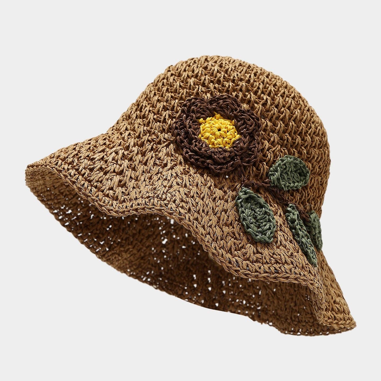 Dipped Shop - Handmade Crochet Sunflower Hollow Bucket Hat MK2COW6W6HAT35