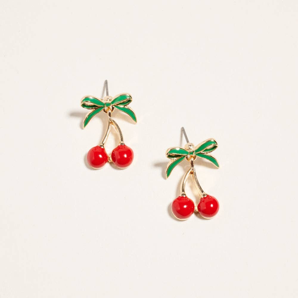 Designature New York - Summer Tropical Fruit Ribbon Bow Post Earrings